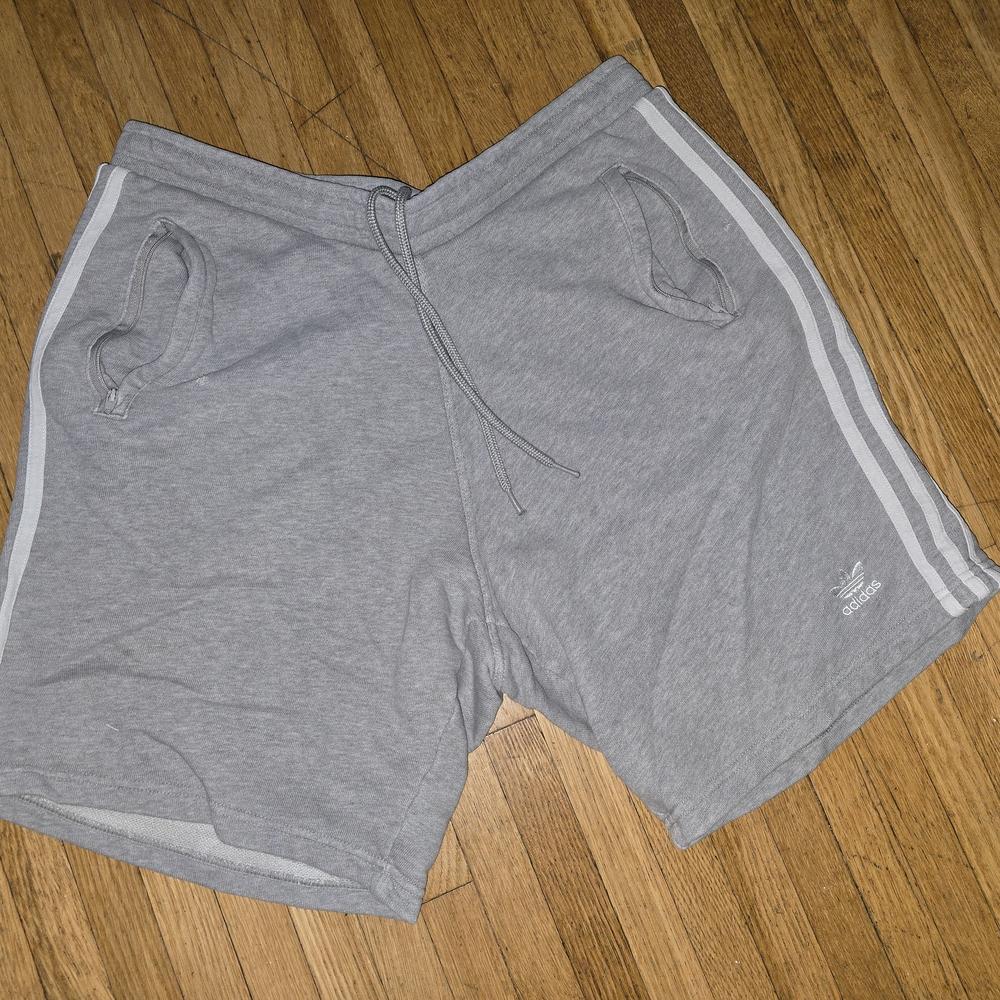 Adidas Gray Athletic Shorts with Elastic Waistband